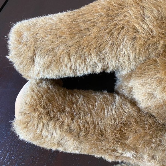 Vtg Vermont Teddy Bear Mohair Love Patch On Left Arm Fully Jointed Golden Brown - Picture 7 of 16